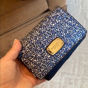 Michael Kors blue floral wallet